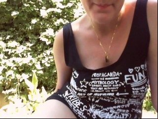 'Public masturbation in the public garden come and spy on me wanker!'